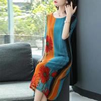 Vestido de Moda de Verano Casual para Mujeres Mayores Cintura Alta, Mangas Cortas, Estilo Suelto - details 6