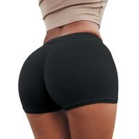 Pantalones cortos deportivos llamativos para mujer, elásticos, transpirables y flexibles, de color liso - details 10