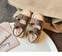 Sandalias de playa informales para niños y niñas, zapatos planos con hebilla de Metal para vacaciones de verano, diseño minimalista de estilo neutro elegante - details 6