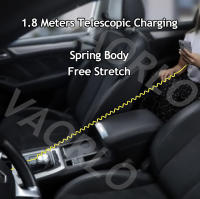 Cable de carga retráctil de resorte súper rápido 6A, interfaz de aleación de Zinc tipo C/Micro USB, Kit de coche de rotación de 180 °, línea de datos para iPhone - details 4