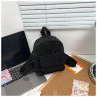Mochila De terciopelo de pana para mujer, bolso escolar de versión coreana, sencillo, informal, pequeño, 2024 - details 33