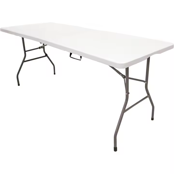 Mesa Plegable Sólida 180cm, portátil, Normativa Uso público Interior/Exterior (EN 581-1/3) Tablero Resina HDPE 3,5cm, Capacidad 6/8 Personas y Carga 150 kg. multiuso - 1