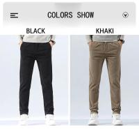 Pantalones de Corduroy para Hombres Ajuste Delgado, Elástico, Moda de Negocios y Trabajo para Primavera Otoño - details 4