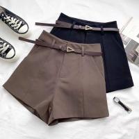 Shorts Casual Para Mujer ITOOLIN Cintura Alta A-line Chic Oficina Vintage Verano Primavera Con Cinturón Estilo Regular Polyester Elastane - details 2