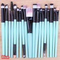Set De 20 Pinceles De Maquillaje Profesionales Con Mango De Plástico Para Base Y Sombras De Ojos Fibras De Lana - details 4