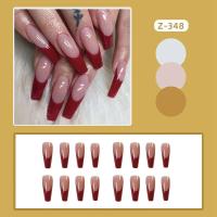 Arte de Uñas de Baile Francés con Diamantes Artificiales Set Completo de Punta de Uñas Desmontables - details 4