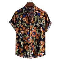 Camisa hawaiana retro con estampado floral para hombre, blusa 3D de manga corta, tops de verano, camisas de solapa urbana para playa, casual - details 11