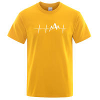 Camiseta de manga corta para hombre, camisa con Ecg de montaña, divertidas camisetas de Hip Hop, ropa de calle Harajuku, electrocardiograma, de verano - details 17