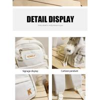 Nombre: mochila ligera y elegante con múltiples bolsillos para el trabajo, mochila escolar para estudiantes, con colgante, Color - details 18