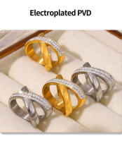 Personalidad simple anillo de Diamantes en forma de X estilo europeo y Americano - details 6