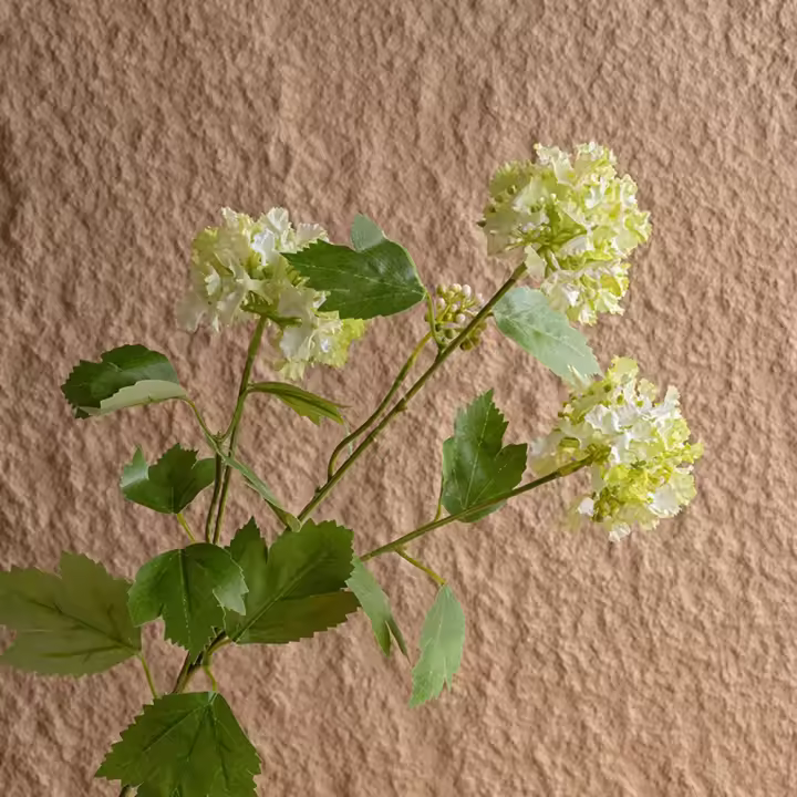 Flores de hortensias artificiales de lujo, rama de flores de hortensias de plástico realista, flor falsa elegante, decoración para sala de estar - 1