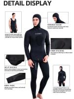 Traje de neopreno de fisión de manga larga para hombre, traje de neopreno sumergible para buceo, Tops y pantalones que mantienen el calor, protección solar de 2 piezas, 3mm - details 2