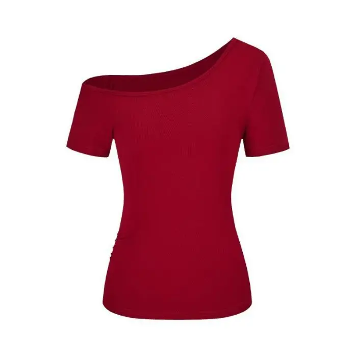 Camiseta de Color sólido para mujer, camiseta básica informal de manga corta para uso diario, ropa de mujer para todas las estaciones, camisetas para mujer - 1
