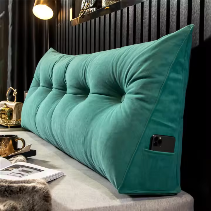 Cojín triangular para cabecero de cama, almohada de lectura con respaldo grande, soporte de posicionamiento para el cuerpo, para - 1