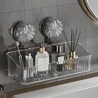 Estante con ventosa montado en la pared, estante de almacenamiento estable sin perforaciones, ahorro de espacio, fuerte capacidad de carga, cesta de drenaje para inodoro - details 6