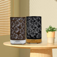 Humidificador de Aire Ultrasonido 100ML con Patrón de Hoja Grande y Pintura Marrón para Aromaterapia y Difusor de Aceites Esenciales Lámpara LED Color Frío - details 10