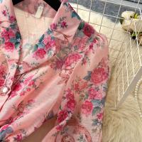 Vestido corto con estampado de wer para mujer, moda de primavera 2024, manga larga acampanada, botones de perlas con muescas, Mini Vestidos de fiesta con cinturón - details 9