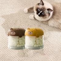 Caja de comida para gatos de plástico portátil multicapa, caja de embalaje de alimentos para mascotas sellada a prueba de humedad, cubo de comida para gatos bonito para mascotas - details 7