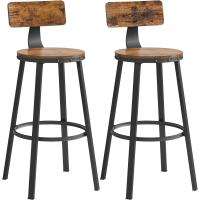 Juego de 2 taburetes Altos con Respaldo, taburetes de Cocina, Marco de Acero, Asiento de 73,2 cm de - details 0