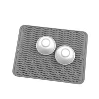Alfombrilla de silicona para secar platos de varios usos, fácil de limpiar, ecológica, resistente al calor, para encimera de cocina o fregadero, forro para refrigerador o cajón, gris L, 16 pulgadas x 12 pulgadas - details 6