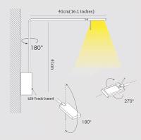 Lámpara de Pared Dimmable Sustavely Ajustable para Dormitorio, Oficina Luz de Pared Dorada Mate - details 3
