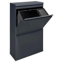 Cubo de basura y reciclaje de acero de 4 compartimentos con cajón superior |   4x17 L (68 litros) |   Cubos de basura de cocina |   Contenedores de Reciclaje para Casa u Oficina - details 8
