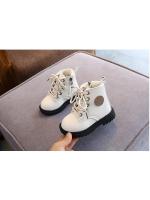 Botas De Cuero Para Niños Y Niñas 2020 Otoño-Invierno Con Plush Antideslizante Impermeable Y Cálidas Botines De Moda Para Niños Talla 21-30 - details 12