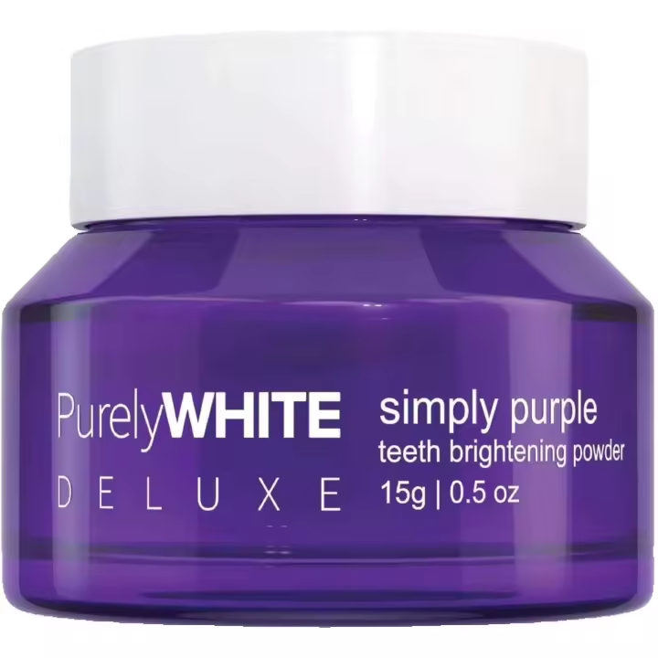 PurelyWHITE DEE, iluminador simplemente morado que oculta las manchas, sin sensibilidad, polvo blanqueador de pasta de dientes apto para esmalte para café, - 1