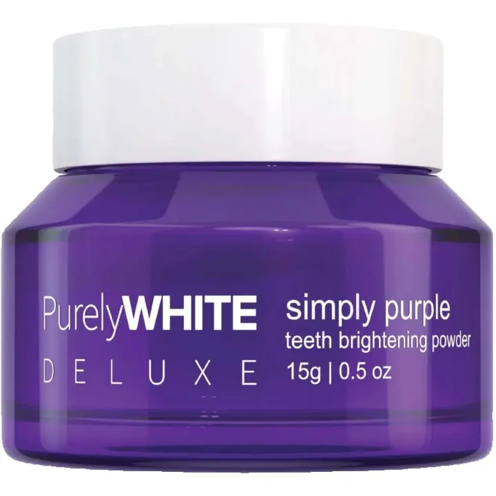 PurelyWHITE DEE, iluminador simplemente morado que oculta las manchas, sin sensibilidad, polvo blanqueador de pasta de dientes apto para esmalte para café, - 1