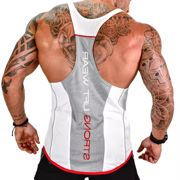 Nuevo chaleco deportivo a la moda para hombre, chaleco sin mangas para Fitness, Top informal de gran tamaño para hombre, chaleco transpirable y refrescante estilo Y2K - 1