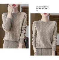 Elegante Suéter de Lana 100% Cuello Redondo, Manga Larga, Moda de Invierno para Mujeres - details 9