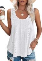 BUNO-2025 Novedad de verano, camisas para mujer, cuello redondo, sin mangas, Color sólido, camisetas sin mangas informales holgadas, blusas blancas para fiesta en la playa, camisas para mujer - details 41