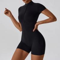 1 pieza de verano con cremallera de manga corta Yoga de una pieza para mujer danza Fitness ejercicio ajustado ropa de una pieza - details 0