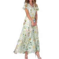 Elegante vestido francés de gasa floral con estampado de alta gama para primavera-verano con sabor simple - details 4