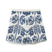 2025 primavera y verano nuevo estilo europeo y americano de las mujeres de la moda de la calle casual versátil pantalones cortos bordados de cintura alta 273 - details 6