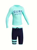 Conjunto De Traje De Neopreno Para Deportes Acuáticos Para Hombre, Top De Manga Larga Con Cuello Redondo Elástico Y Protector - details 3