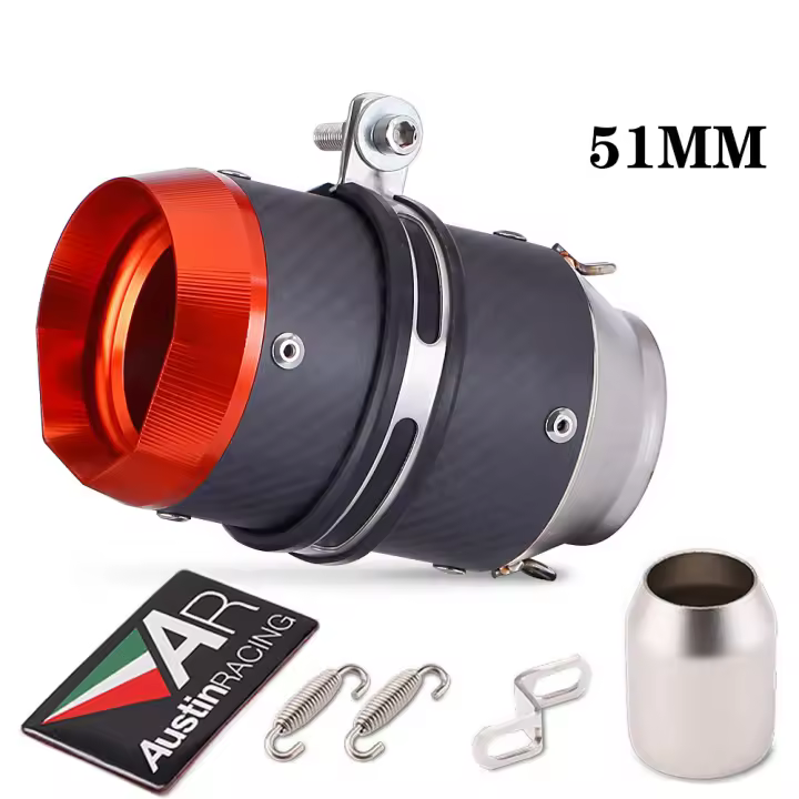 Escape de Motocicleta de Fibra de Carbono RESPRACE Tubo de Silenciador Redondo para KTM DUKE 390 - 1