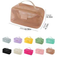 Bolsa de cosméticos de malla de Color sólido, organizador de cosméticos transparente y ligero, bolsa de almacenamiento de artículos de tocador de mano para teléfonos móviles - details 0