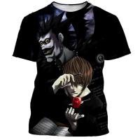 Camiseta con estampado 3D de Anime japonés Death Note para hombre, camiseta informal de talla grande con movimiento Haruku Street Hip Hop, transpirable de secado rápido - details 1