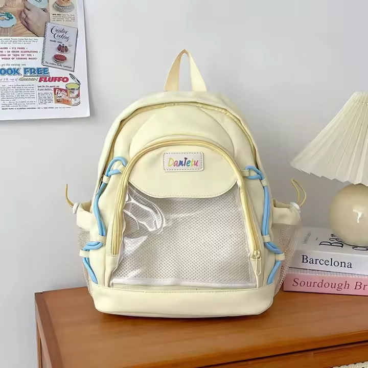 Mochila Escolar de Nylon Gran Capacidad, Pequeño Bolso, Fresco y Dulce, Venta al por Mayor - 1
