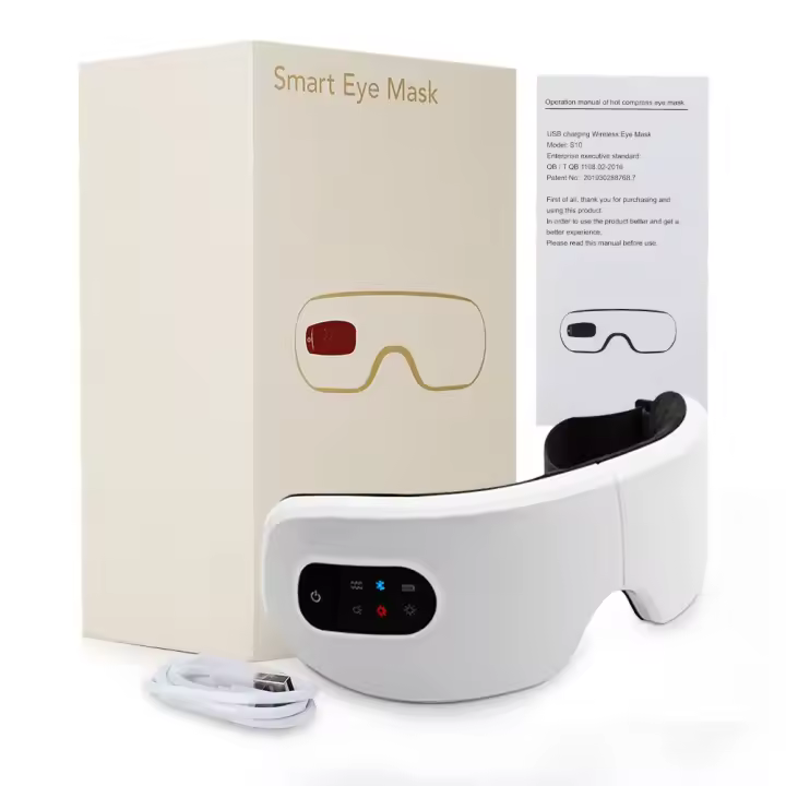 Masajeador de ojos con vibración inteligente, Protector ocular, instrumento para el cuidado de los ojos, compresa caliente, gafas de masaje, bolsa para fatiga, arrugas - 1