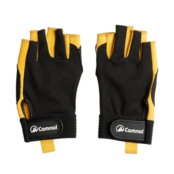 Guantes de Escalada de Cuero Antideslizantes Tácticas de Medio Dedo para Descente Rápido, Resistentes al Desgaste para Ciclismo P775 - 1