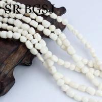 Gemas de Coral de bambú de mar blanco Natural, pequeñas, 4-5mm, cilindro Irregular, tambor, patata, cuentas espaciadoras sueltas, 15" - details 2