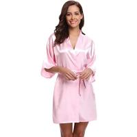 Bata de satén para mujer, lencería íntima, ropa de dormir sedosa, regalo de boda nupcial, bata de baño tipo kimono informal, camisón Sexy - details 30