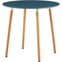 Mesa de Comedor, Estilo escandinavo Ronda Mesa y Patas de Madera de Haya, 80*72 cm, Color Blanco - details 27