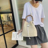 Bolsos de cubo de tejido de paja para mujer, bolsos de hombro de playa de ratán, bolsos casuales femeninos, monedero pequeño, bolsos cruzados de viaje - details 0