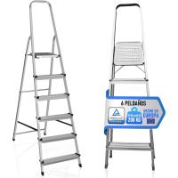Escalera Plegable de Aluminio 4 Peldaños Soporte Reforzado para Maxima Estabilidad (200 kg) - details 7