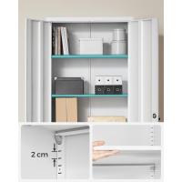 Armario de Garaje de 5 Estantes con 2 Puertas, Armario de Oficina, 40 x 80 x 180 cm, 1 Cerradura, Estantes Ajustables, Gabinete de Metal, Gris Mate OMC015G01 - details 38
