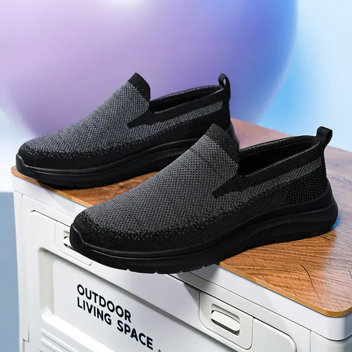 Nuevos zapatos deportivos de gran tamaño para hombre con malla transpirable y cómoda, zapatos deportivos de suela blanda, zapatos casuales de un pie - 1