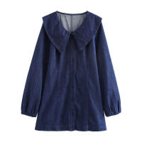 Sic Denim manga larga ss con cuello redondo estilo francés moda mujer - details 1